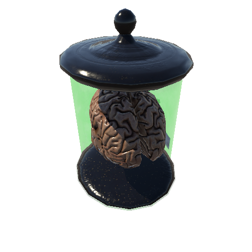 Jar with Brain Glowing